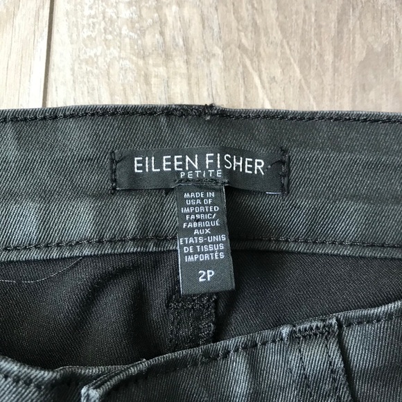 Eileen Fisher petite waxed black pants size 2 - Picture 3 of 5